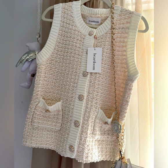 Heartloom Sweaters - NEW-Heartloom Ivory Knit Vest